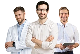 Edoxi professional team members smiling confidently